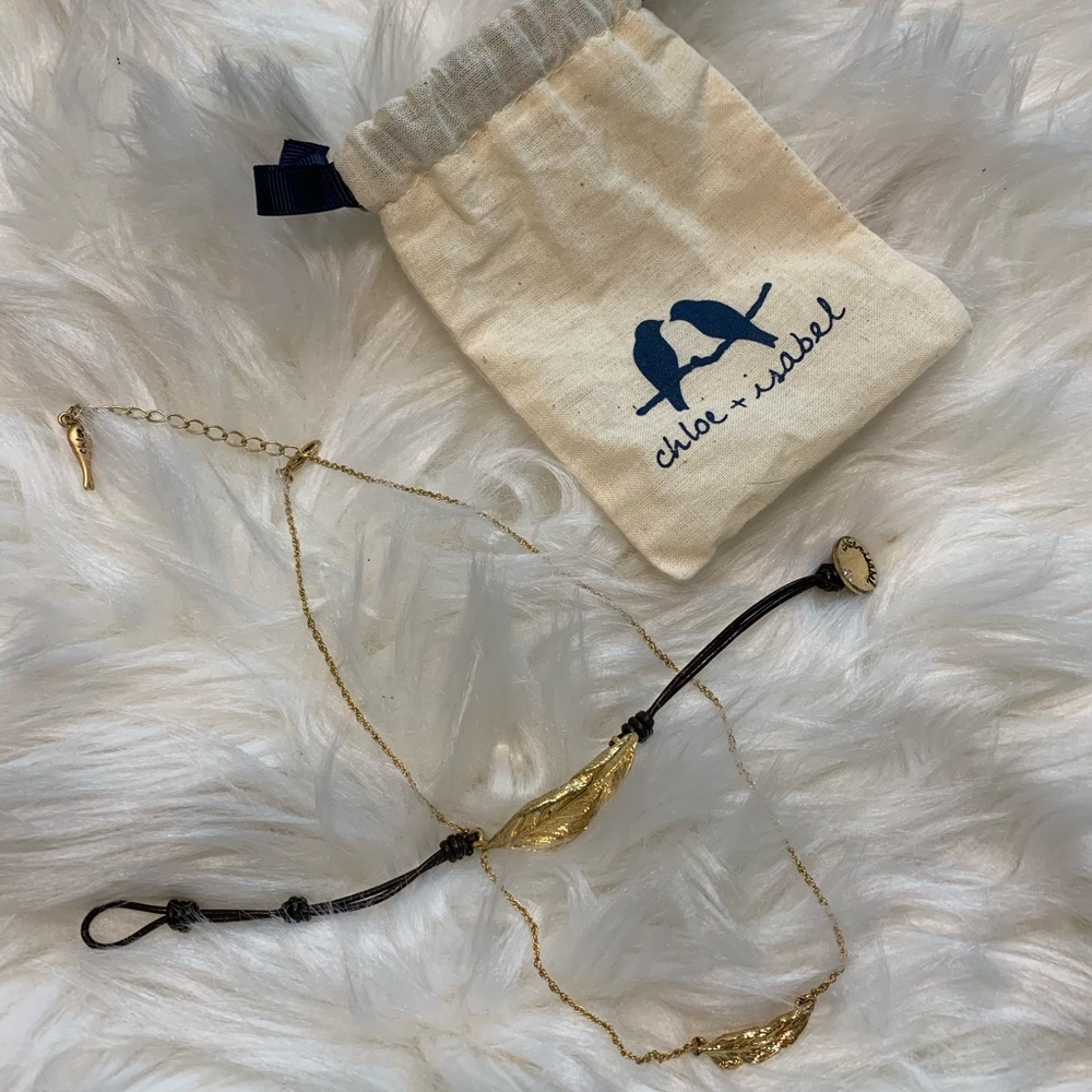 New Chloe+ Isabel Leaf Necklace Bracelet Set